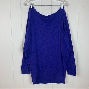 Free People Off-Shoulder Sweater in Deep Blue Purple - Sz M